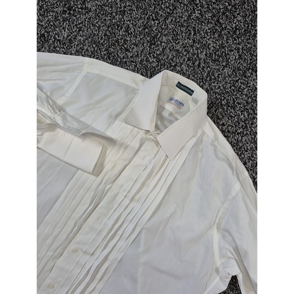 GITMAN‎ Bros Formal Tuxedo Dress Shirt French Cuffs Pleated White 17.5/33 USA - Picture 1 of 8